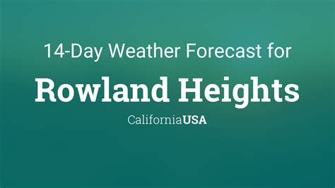 rowland heights weather forecast